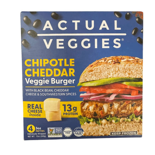 Actual Veggies® Chipotle Cheddar Veggie Burgers, Plant-Based Patties