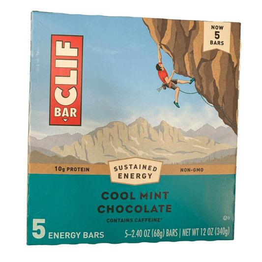CLIF BAR® Cool Mint Chocolate Energy Bar with Caffeine, Plant-Based Snack