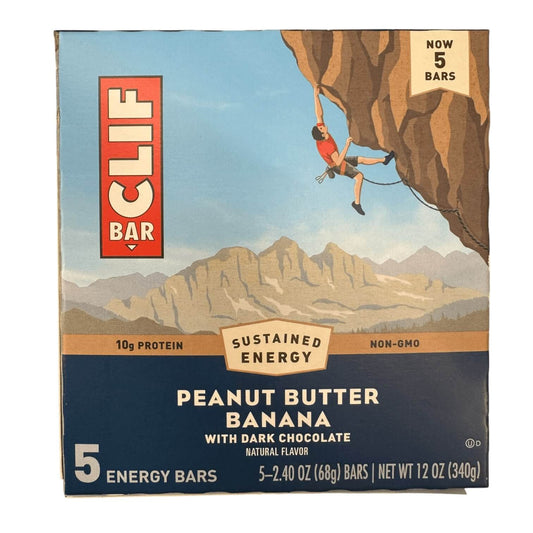 CLIF BAR® Peanut Butter Banana with Dark Chocolate Energy Bar, Plant-Based Snack