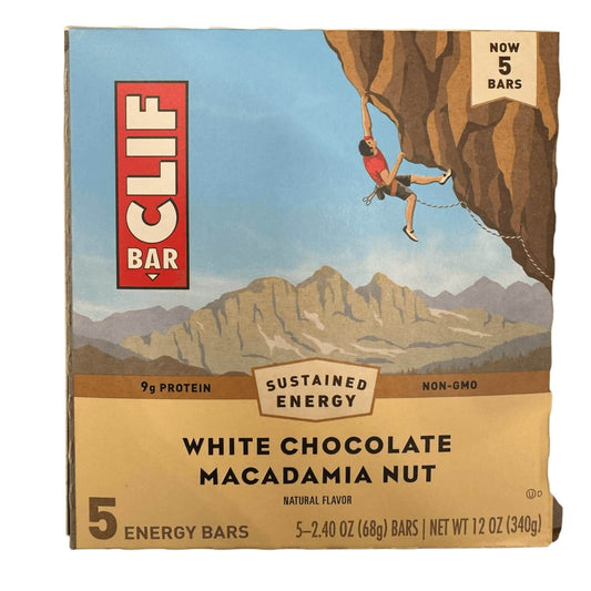 CLIF BAR® White Chocolate Macadamia Nut Energy Bar, Plant-Based Snack