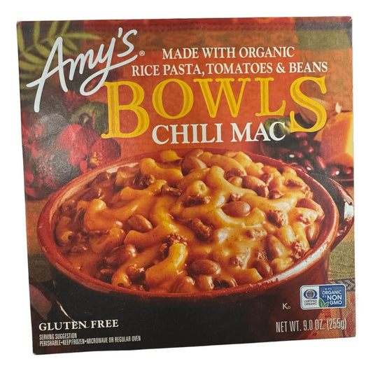 Amy’s Kitchen Chili Mac Bowl, Vegetarian, Frozen Meal, 9 oz