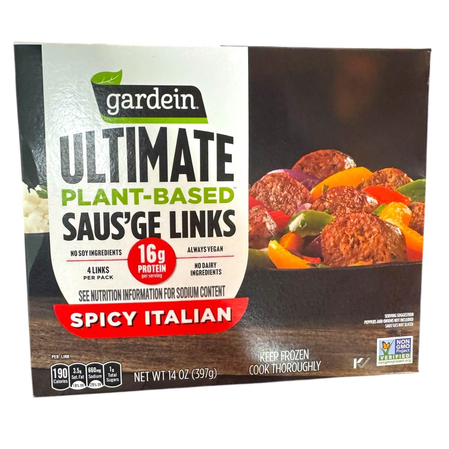 Gardein Ultimate Plant Based Frozen Vegan Spicy Italian Saus'ge
