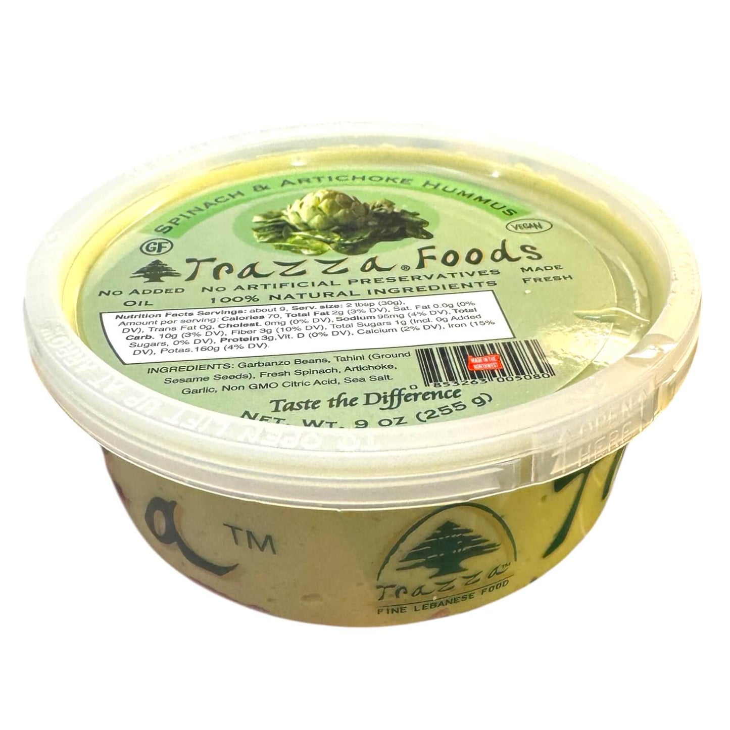 Trazza Foods Spinach & Artichoke Hummus