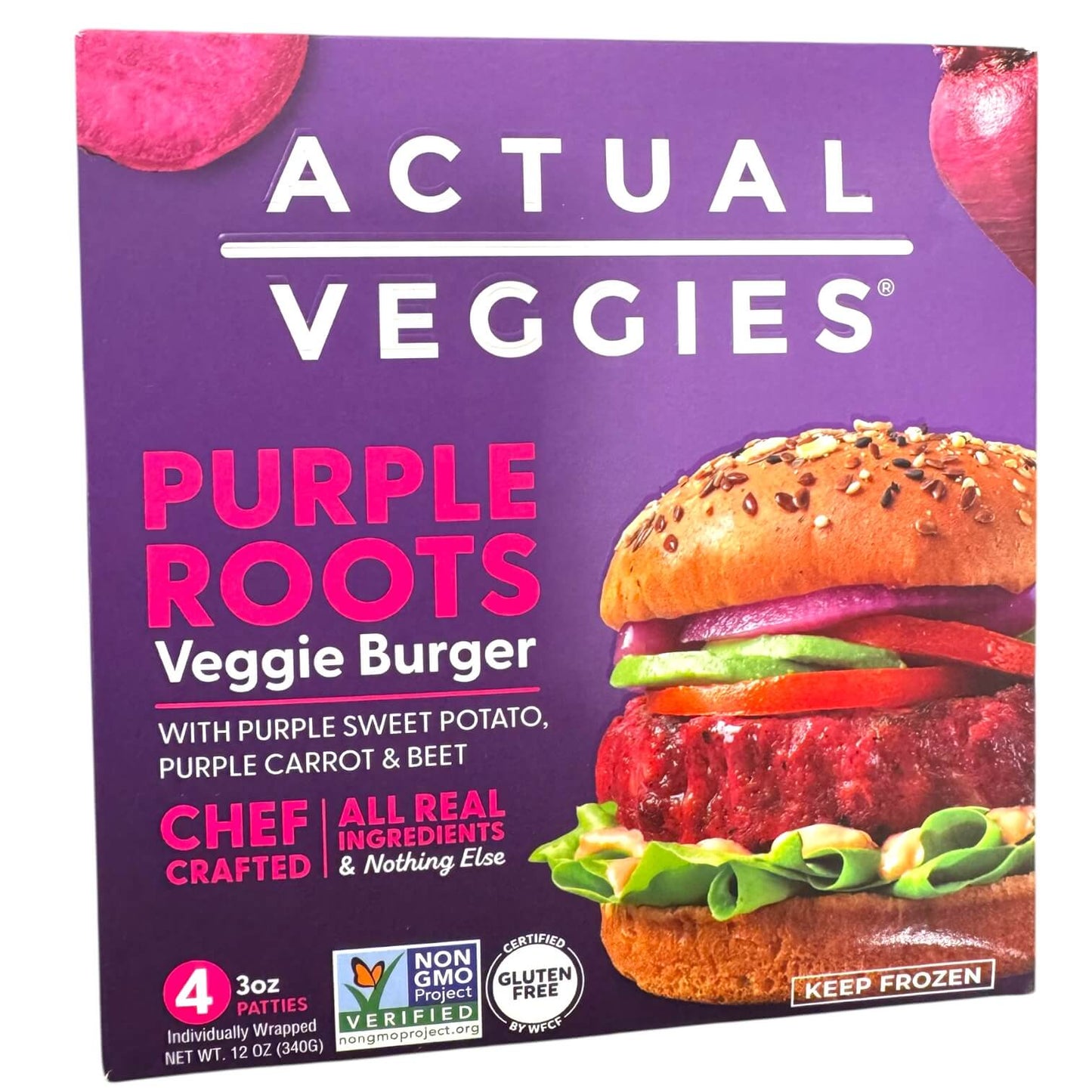 Actual Veggies Purple Roots Veggie Burger