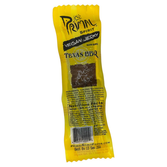 Primal Meatless Jerky Strips Vegan, Soy, Texas BBQ