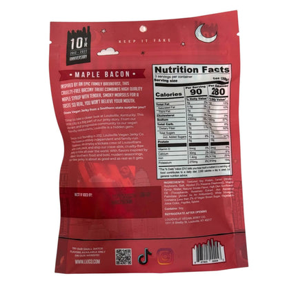 Louisville Vegan Jerky Maple Bacon, Plant-Based Jerky