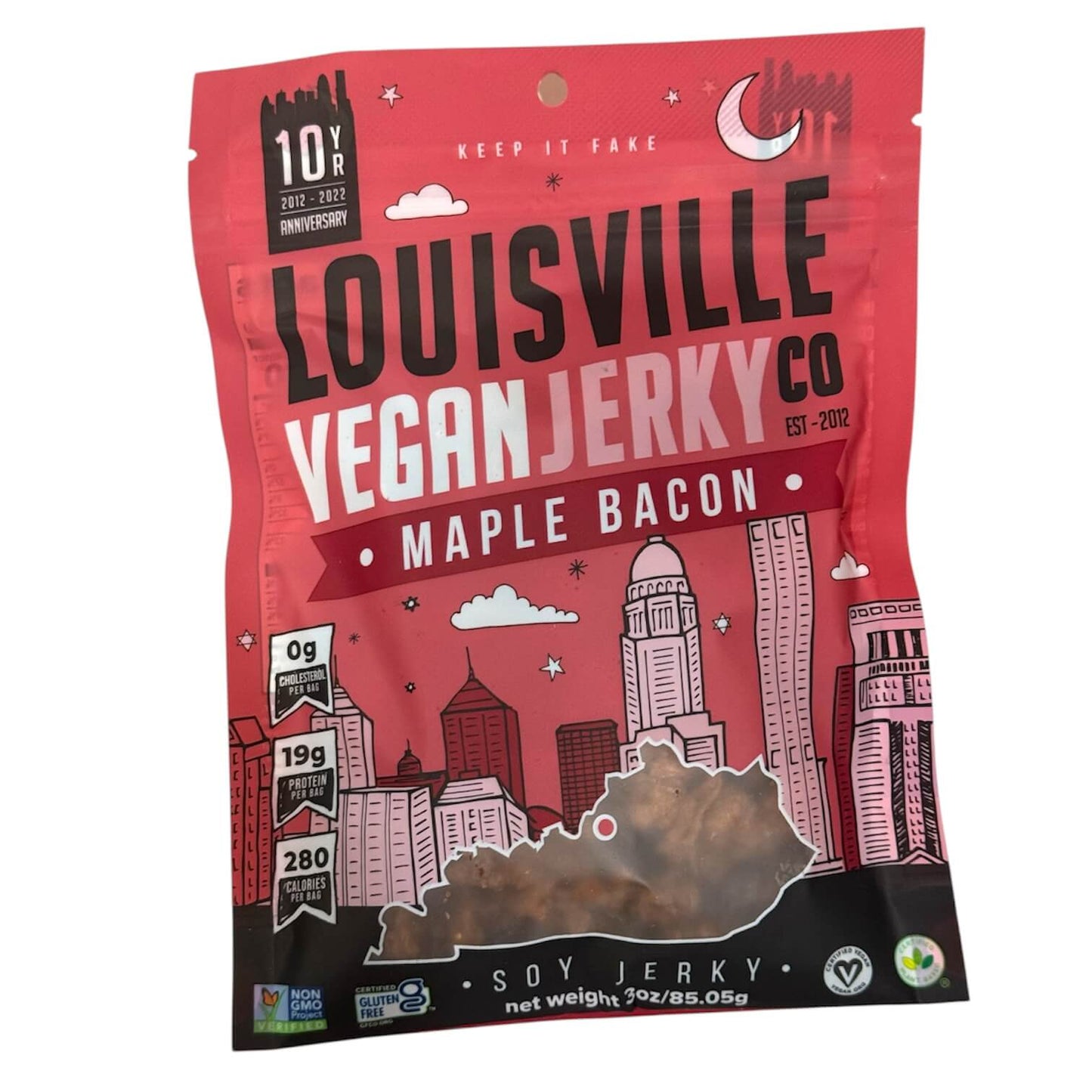 Louisville Vegan Jerky Maple Bacon, Plant-Based Jerky