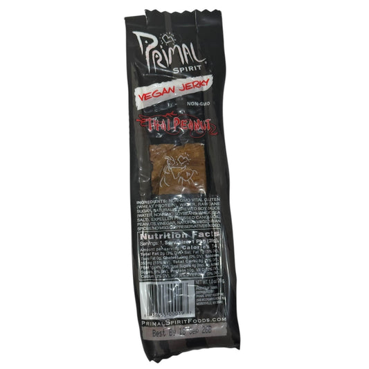 Primal Meatless Jerky Strips Vegan, Seitan, Thai Peanut