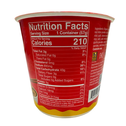 Lotus Foods Red Miso Rice Ramen Noodle Soup Cup