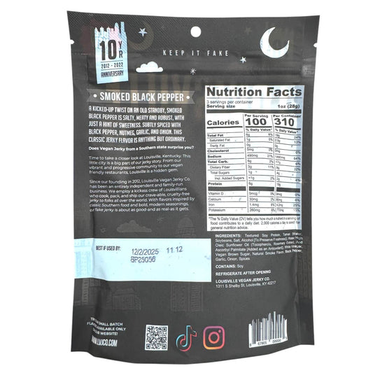 Louisville Vegan Jerky, Smoked Black Pepper - 3 oz