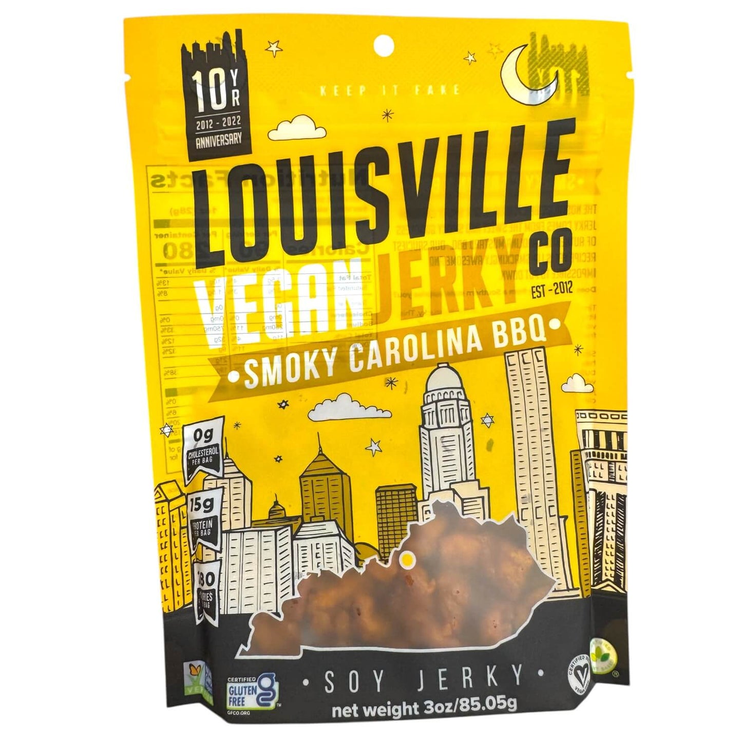 Louisville Vegan Jerky,  Smoky Carolina BBQ - 3 oz
