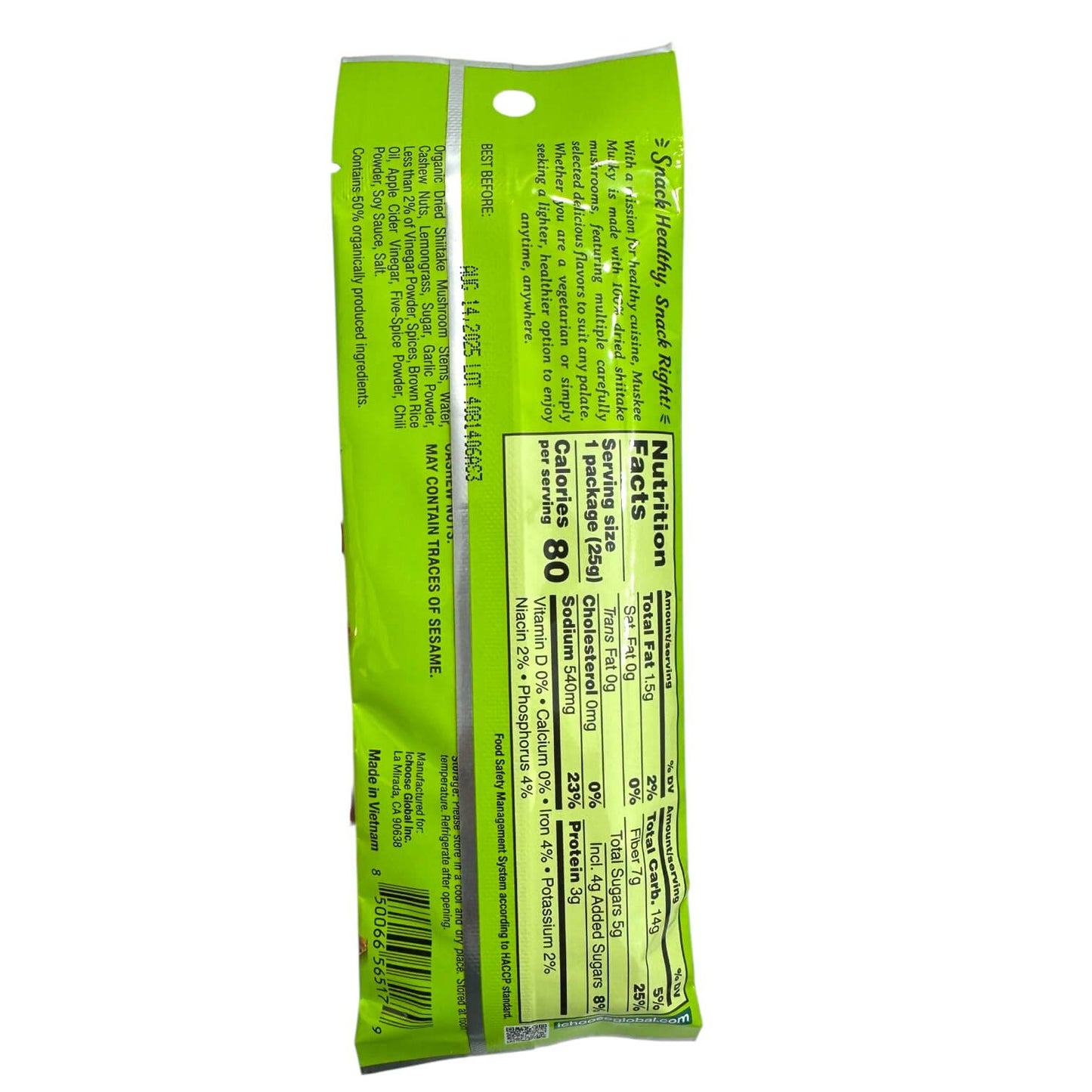 Ichoose Muskee Musky Mushroom Jerky, 5-Spice - 0.88 oz
