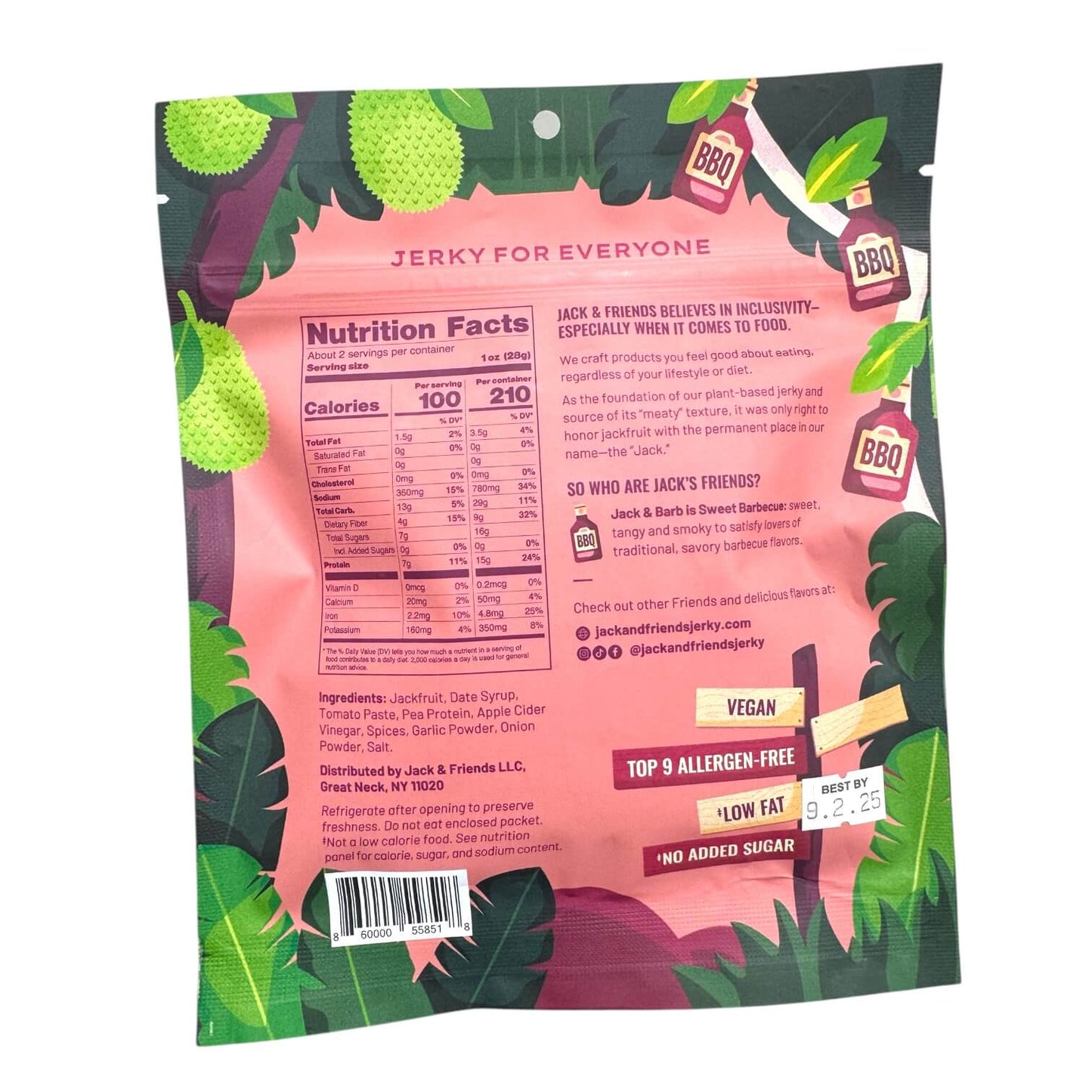 Jack & Friends Sweet BBQ Jackfruit Jerky - 2.2 oz