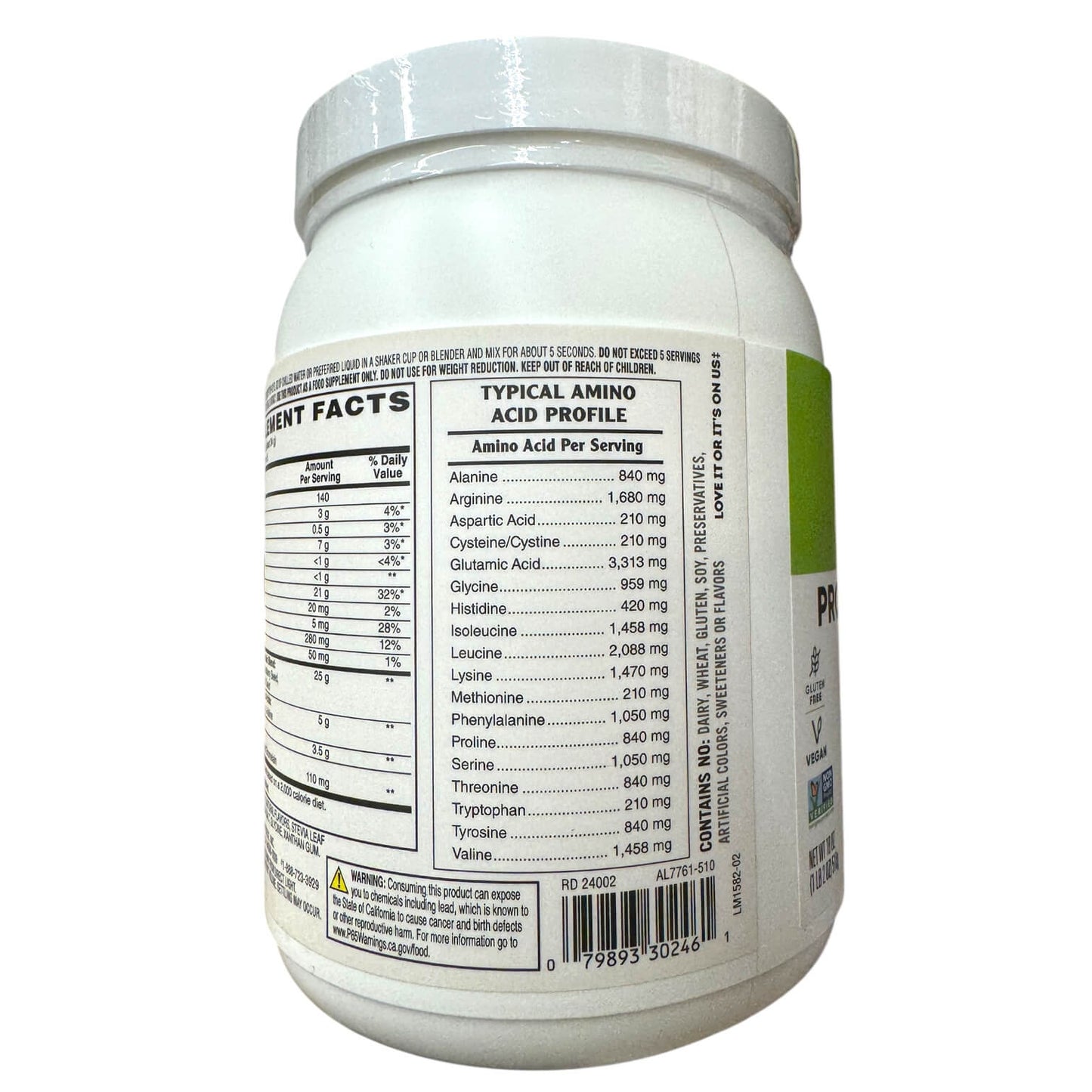 Open Nature Vanilla Plant Based Protein Powder - 18 Oz