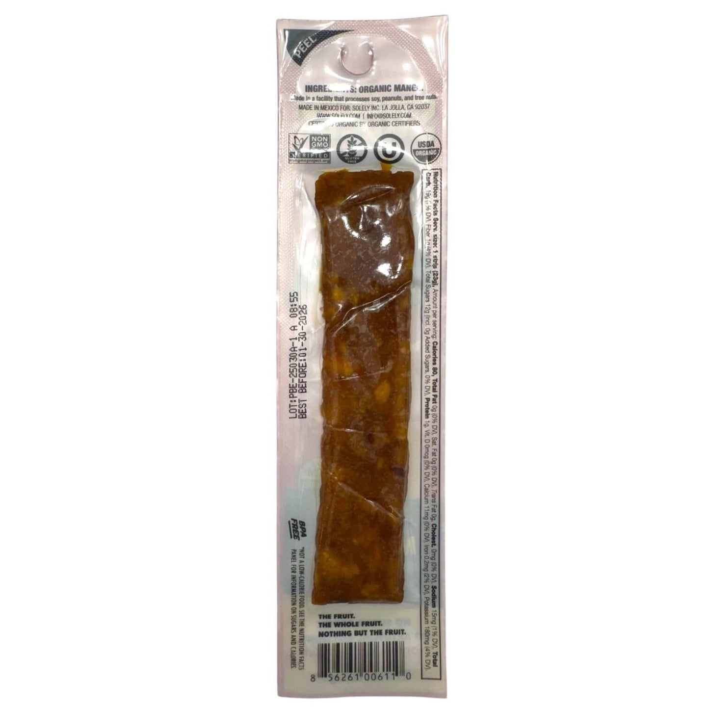 Solely Organic Mango Fruit Jerky - 0.8oz