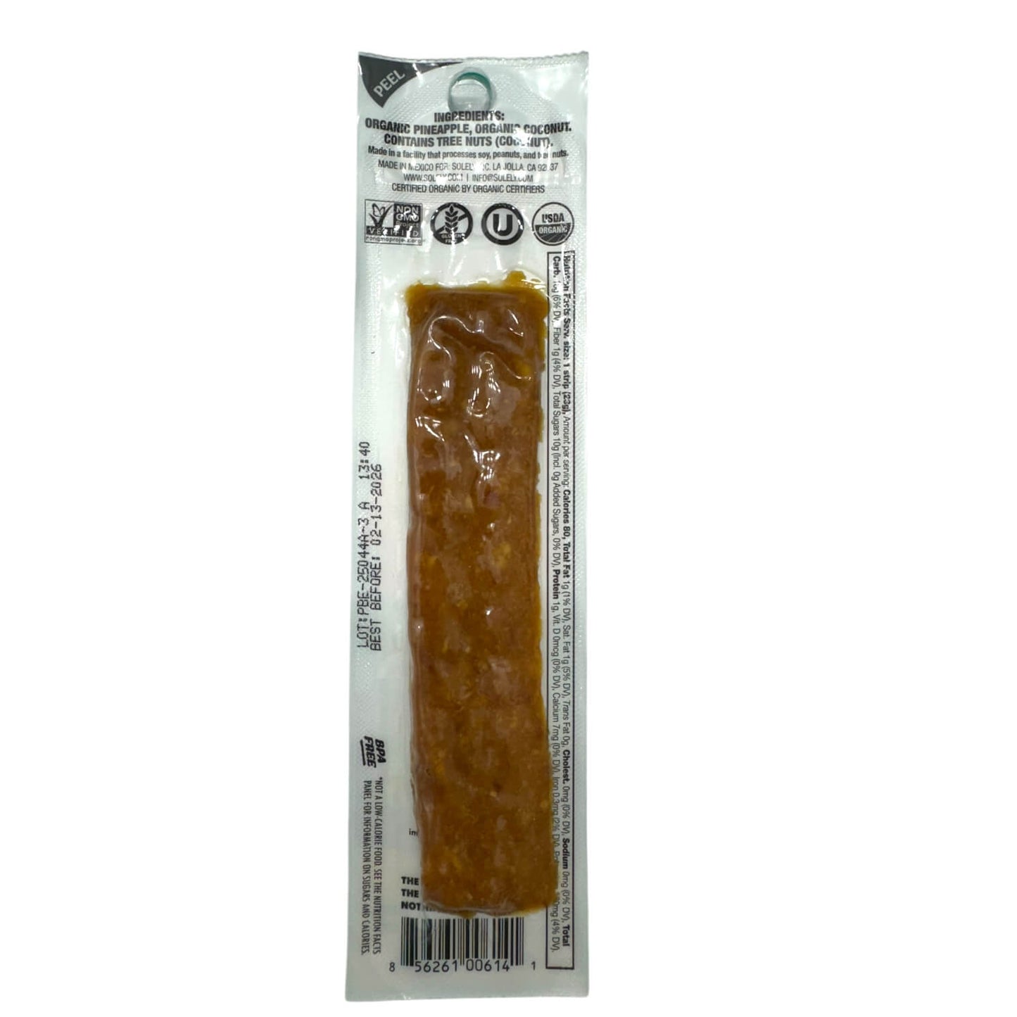 Solely Organic Pineapple with Coconut Fruit Jerky – 0.8oz