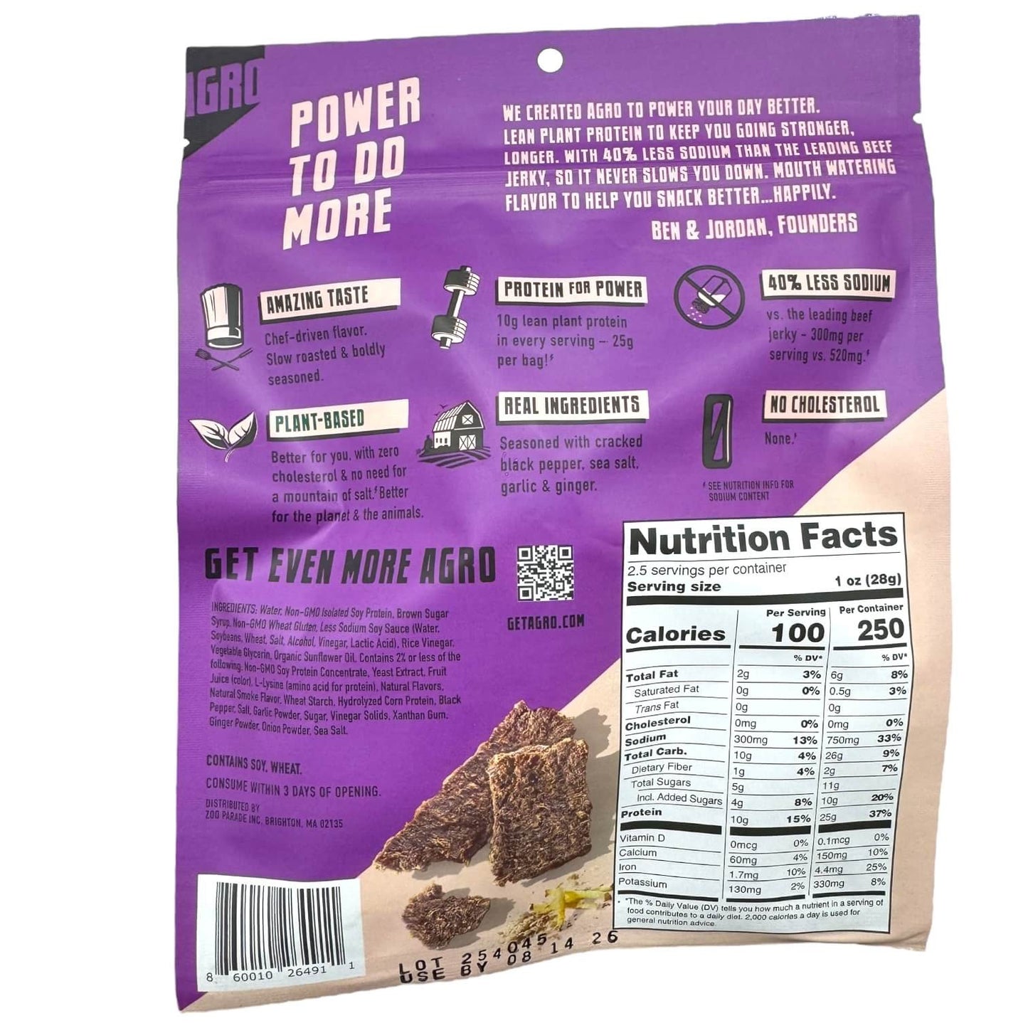 AGRO® Power Jerky – Grilled Teriyaki, Plant-Based Snack