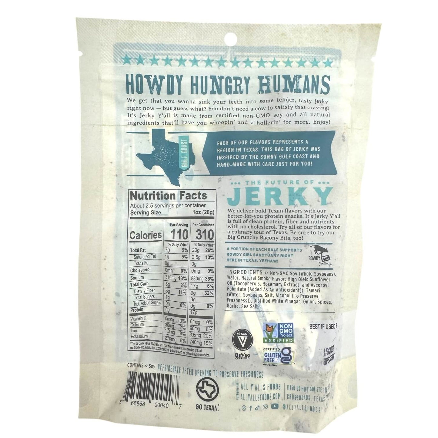 It's Jerky Y'all Vegan Jerky SEA SALT & PEPPER