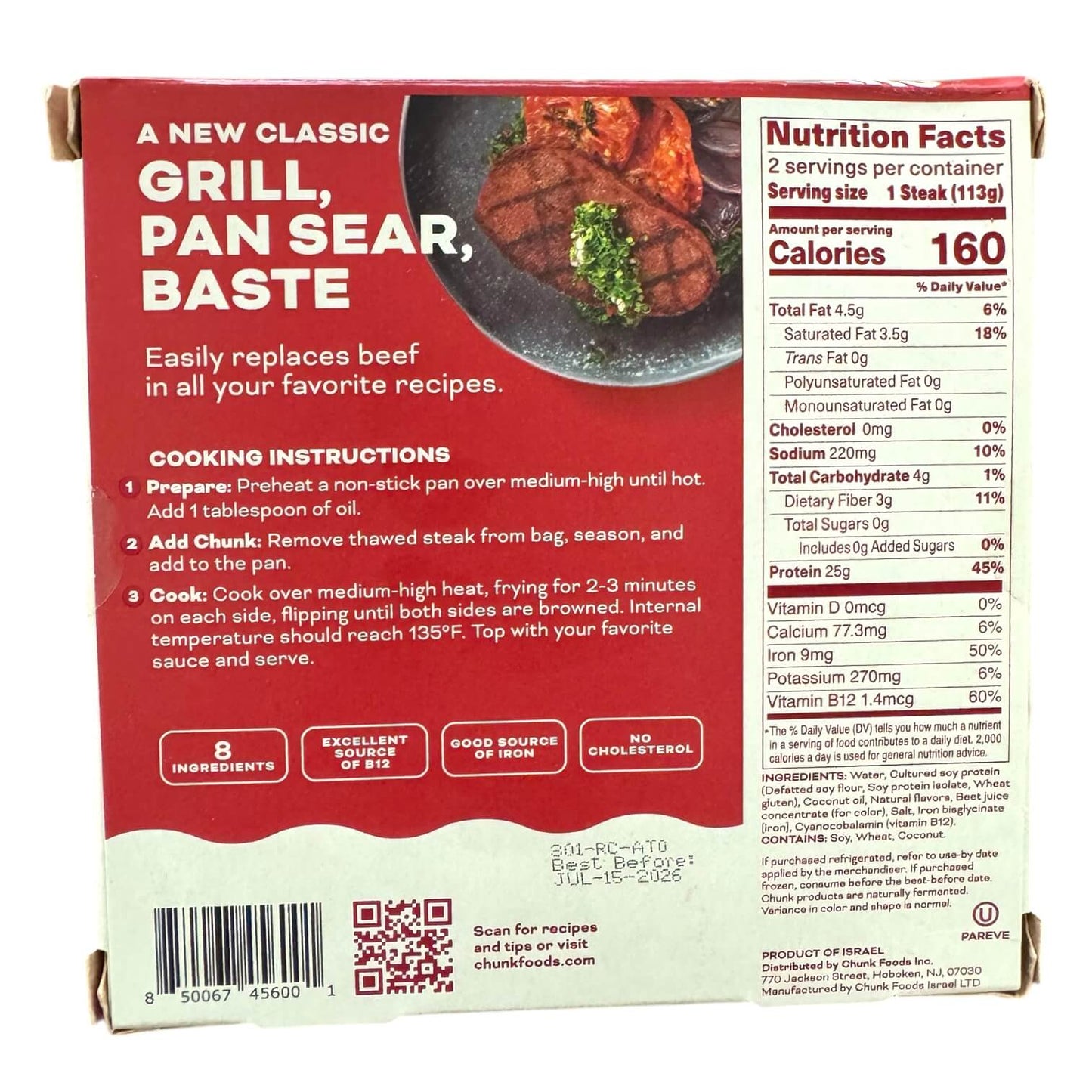 Chunk - Plant Based Steaks, 8oz