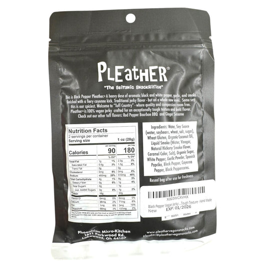 Pleather Black Pepper Vegan Jerky - 2oz
