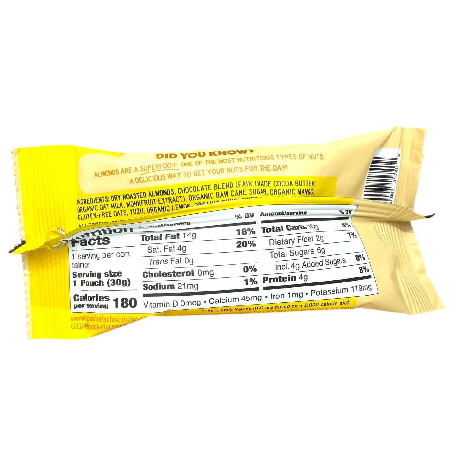 Pocket Latte Mango Yuzu Chocolate Coated Almonds - 1.05oz