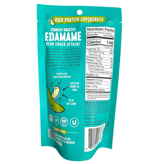 Crunchy Roasted Edamame Bean Snack, Ranch - 4oz