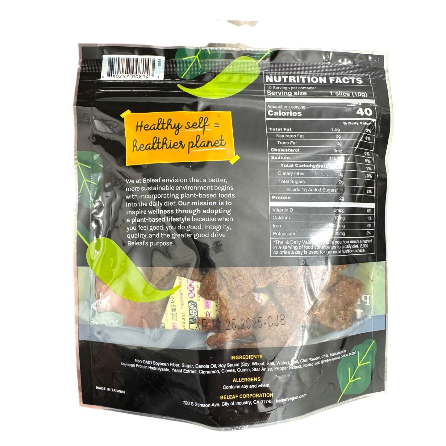 Beleaf Jalapeño Plant-Based Jerky - 3.5oz