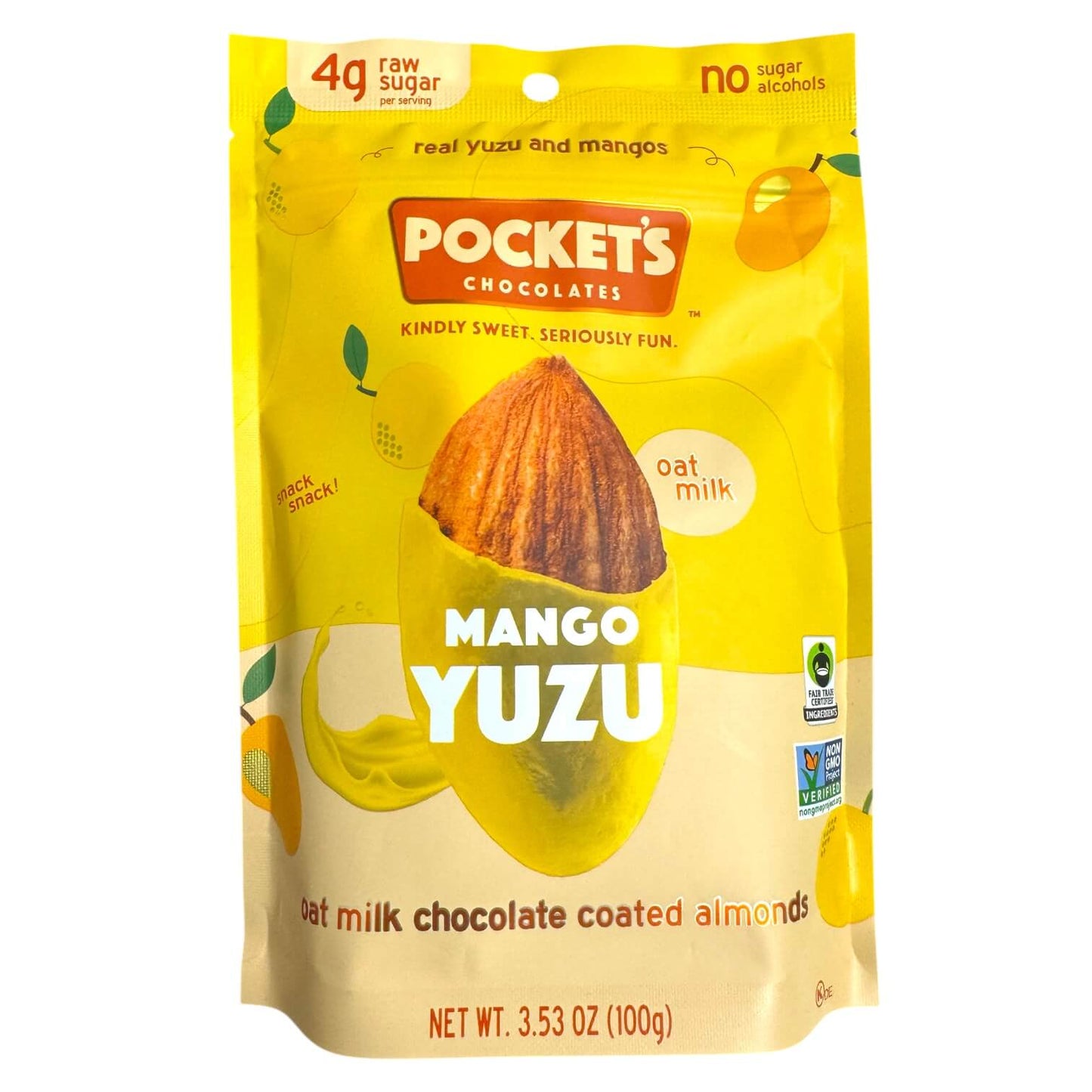 Pocket Latte Mango Yuzu Chocolate Coated Almonds - 3.53 Oz