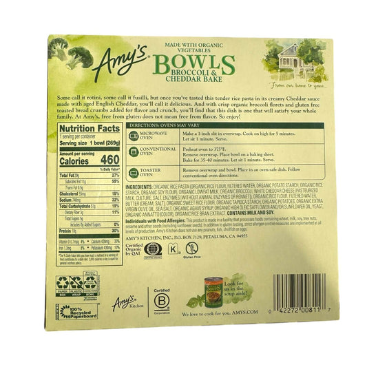 Amy’s Broccoli & Cheddar Bake Bowl – 9.5 oz