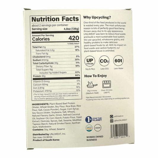 UNLIMEAT Plant-Based Korean BBQ Bulgogi – 9.6 oz