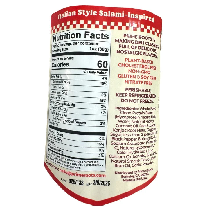 Prime Roots Salami Deli Slices – 8oz (½ lb)